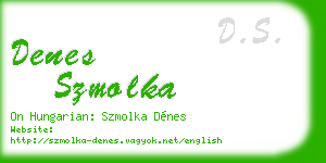 denes szmolka business card